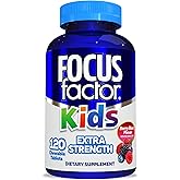 Focus Factor Kids Extra Strength Daily Chewable for Brain Health Support, 120 Count – Vitamins - Quality Formula – Gluten & Dairy Free Supplements for Children – No Artificial Sweetener