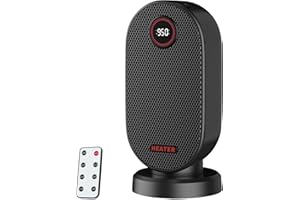 Fotgear Space Heater, Portable Electric Heater with Thermostat and Remote, 90° Oscillating, 12H Timer, 3 Modes, Fast Heating 