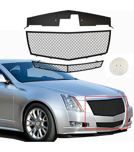 Chrome ABS Grille Overlay Kit For 2008-2011 Cadillac CTS Sedan/Coupe - 8-Piece Trim, Easy Install Over Factory Grille