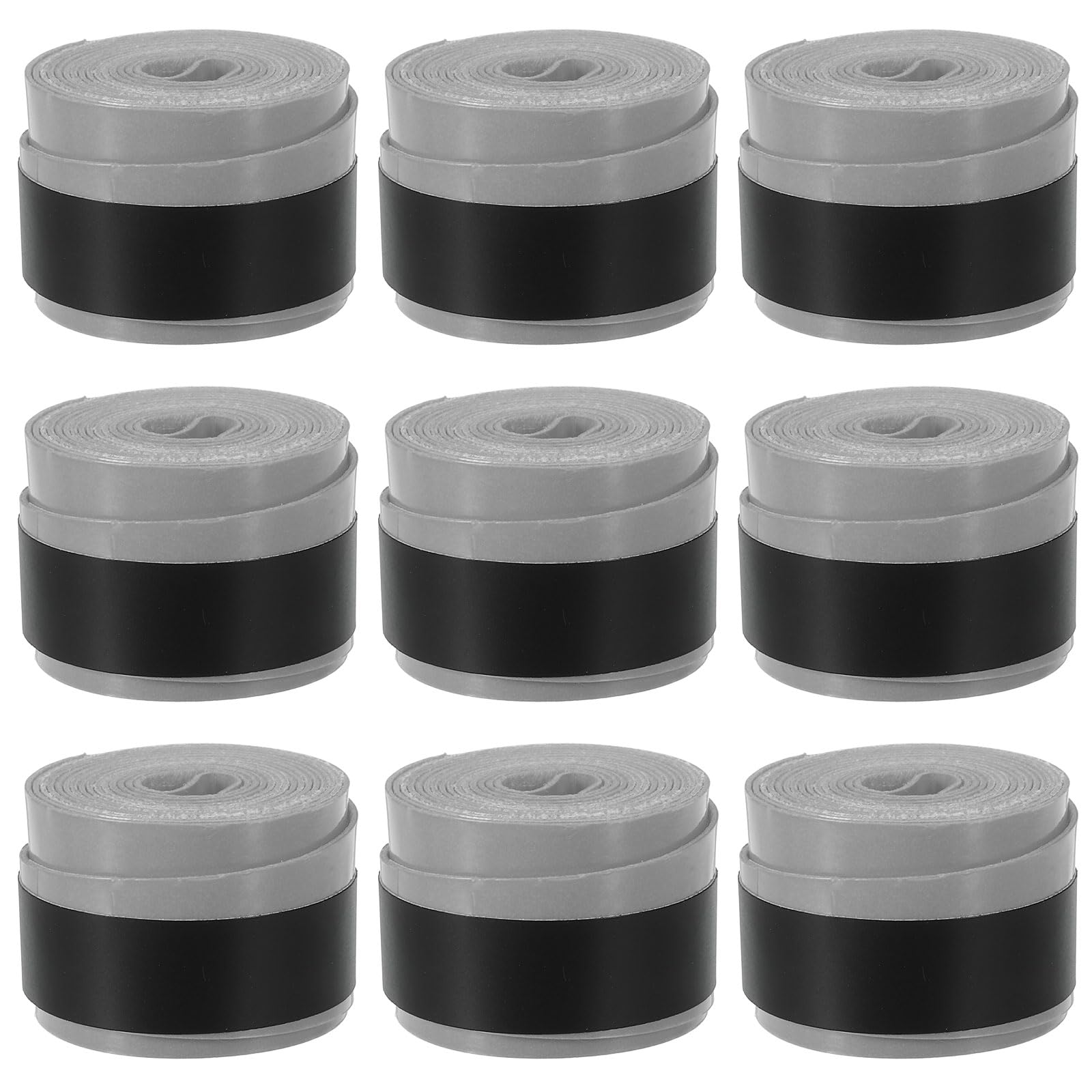 PATIKIL 43.3" Tennis Racket Grip Tape, 9 Pack Overgrip Stretchy Non-Slip Absorb Sweat for Badminton Fishing Rod, Grey