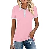 LOMON Womens Golf Polo Shirts Short Sleeve Collared Tops Lightweight Moisture Wicking Tennis Activewear S-XXL