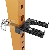 VAIIO 2-in-1 Olympic Barbell Holder and Resistance Band Anchor for Power Racks, Fits 5/8"-1" Holes, Heavy Duty Steel Bar Storage Hanger with Protective Padding