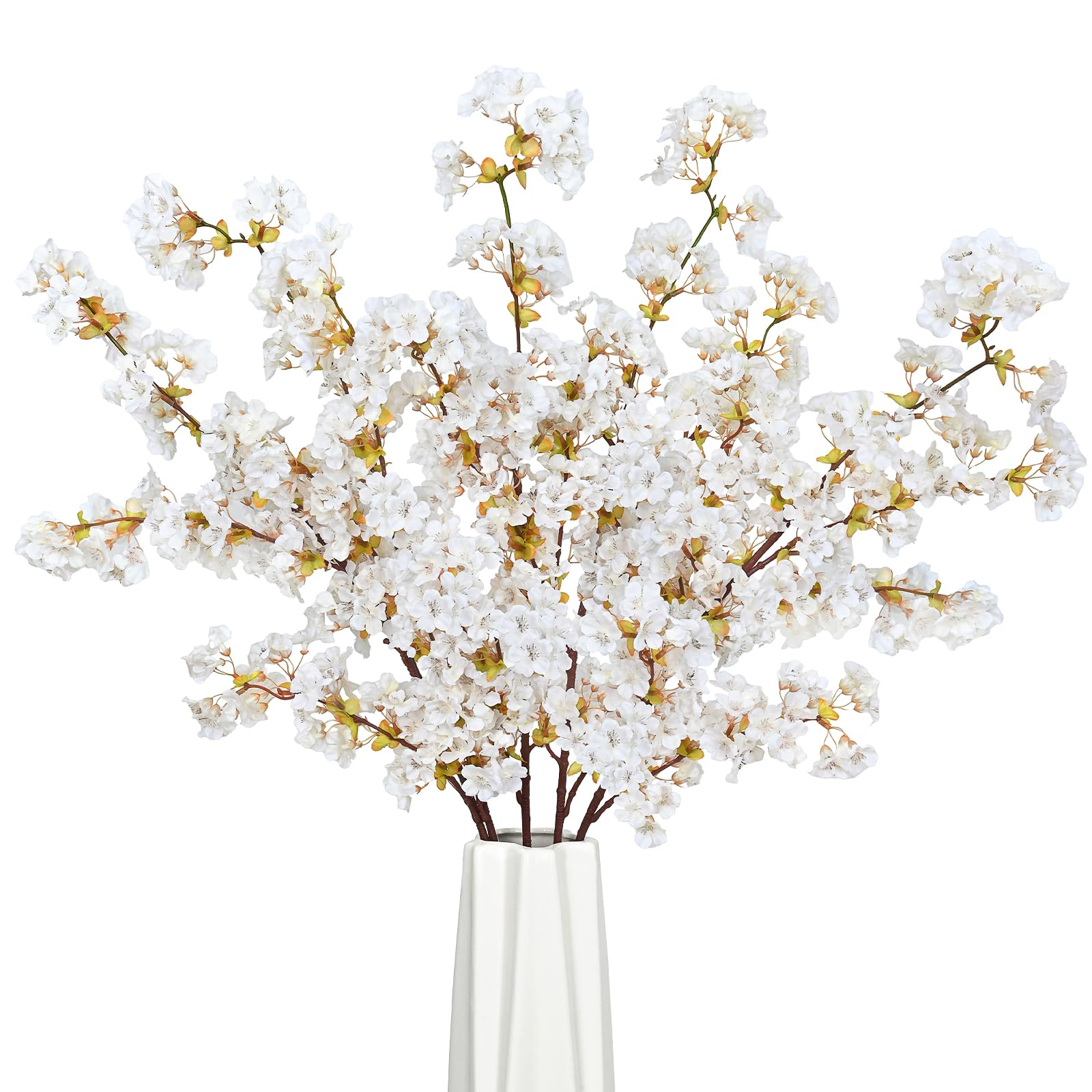 Photo 1 of Sunm Boutique Silk Cherry Blossom Branches, Artificial Cherry Blossom Tree Stems Faux Cherry Flowers Vase Arrangements for Wedding Home Decor, Set of 5