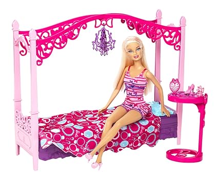 Barbie Glam Bedroom Furniture And Doll Set