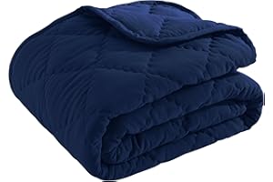 BEDSUM 100% Brushed Microfiber Down Alternative Toddler Comforter, Ultra Soft Lightweight and Warm Breathable Crib Quilted Blanket for Nursery Stroller Bed, 39x47 Inches, Navy Blue