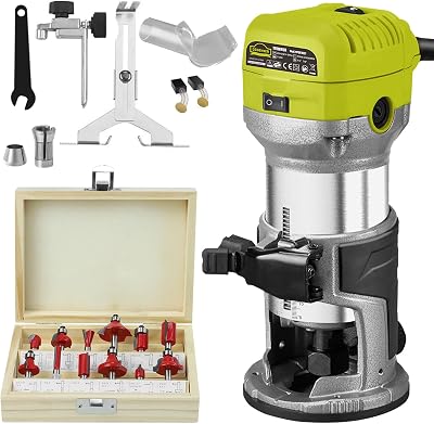DEWINNER Electric Palm Router 6 Speeds 710W 1/4 Inch Wood Trimmer
