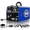 RILAND 130A MIG Welder, 3-in-1 Flux Core Welder, MIG/Lift TIG/Stick Welding Machine 110v with Synergic Control, IGBT Inverter Portable Gasless Welder Equipment with Welding Gun and 1lb Welding Wire