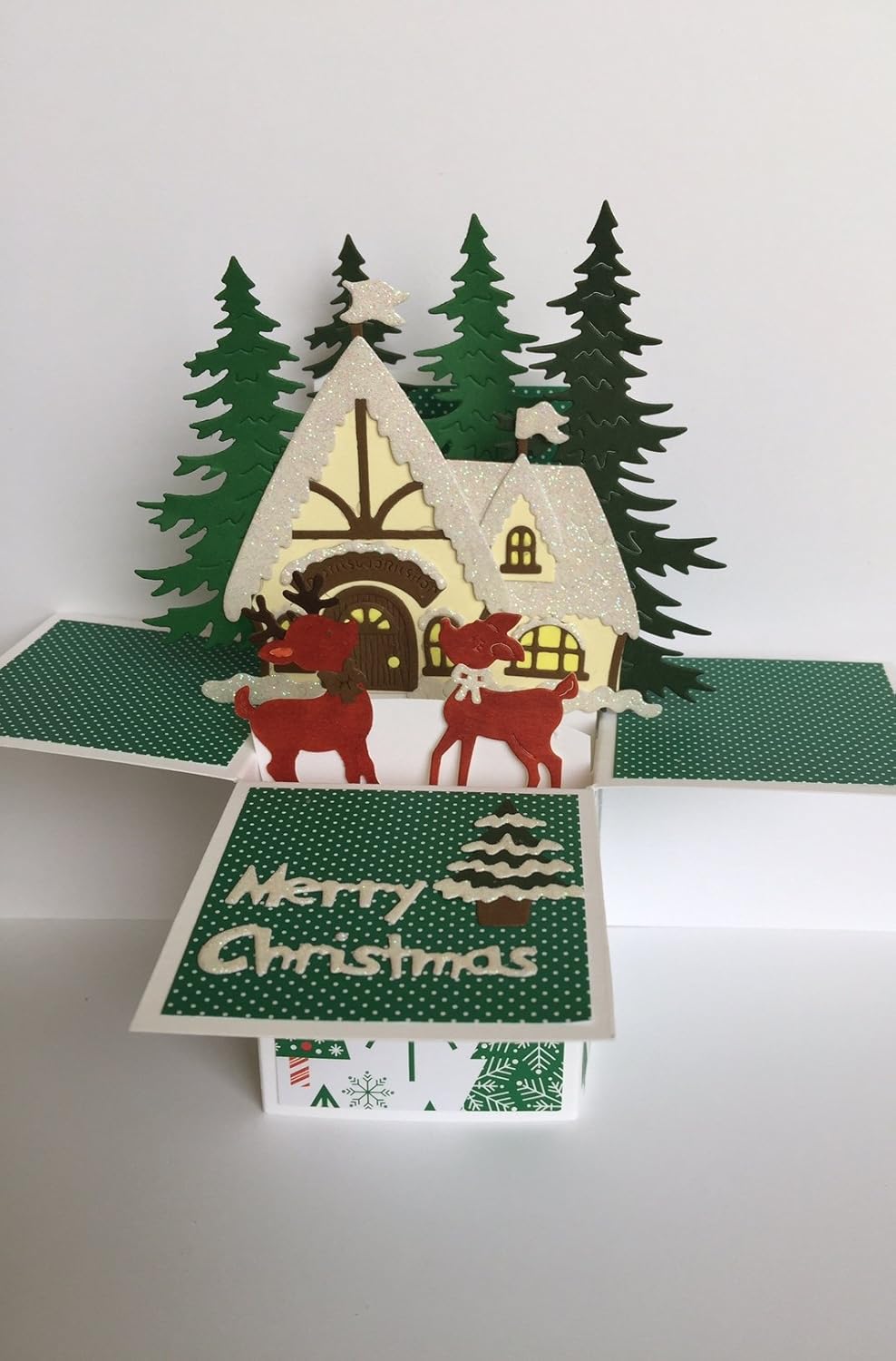 3D Christmas pop up box card Santa's