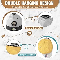 36 Pack Adhesive Hat Hooks for Wall, Super Strong