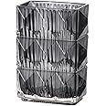 mcmcncuiu Crystal Vase, Black Glass Vase for Flowers, Small Glass Vase, Glass Flower Vase, Heavy Duty Grey Vase for Living Room, Bedroom, Dining Table, Office, Mantle, Wedding, Centerpieces, 7.9-Inch