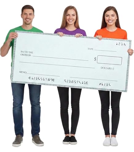 【pi-】BIG CHECK STOLE Amazon.com: Reusable Giant Check [48