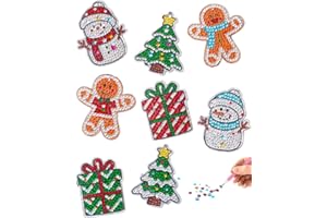 Little Jupiter DIY Magnet & Diamond Art Christmas Ornaments for Kids Set - Makes 8pcs - Crafts - Diamond Art Kits for Kids - Ornament Kits