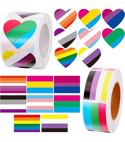 Pride Progress Stickers Roll - 500+ Heart Flag Stickers, Waterproof Vinyl, LGBTQ+ Pride Accessories & Gifts - View #2