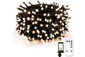 suddus White Christmas Tree Lights Outdoor, 66ft 200 LED Christmas String Lights with 8 Modes, Twinkle Lights for Christmas Tree, Bedroom, Backyard, Patio, Porch, House Decoration, Warm White