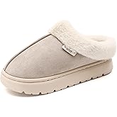 Yueerlu House Slippers For Woman Men, Womens slippers Platform EVA lightweight sole Warm Faux Fur Lined Suede Short Ankle Boots Memory Foam Fuzzy Slippers for Women Anti-Slip Boot Indoor Outdoor