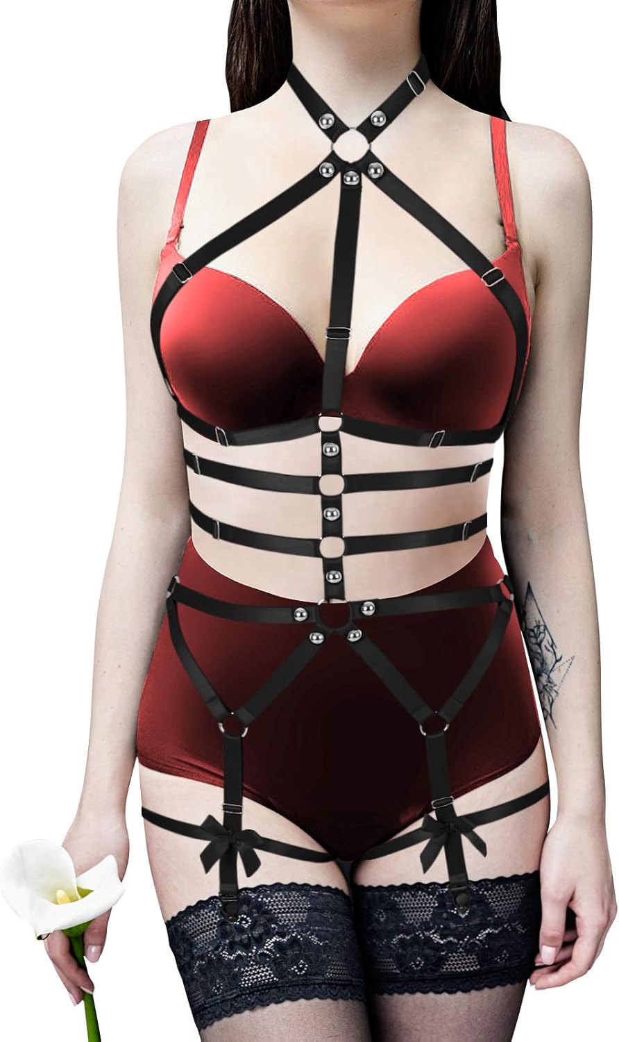 Amazon.com: Womens Full Cage Body Harness Lingerie Plus Size Garter
