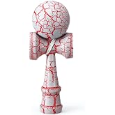 Teyva Daily Kendama Toy Full Size Crack Solid Wood Teens, Red Gray | Wooden Ball and Cup Game, Christmas Toy Gifts for Teens Adults, Pre-strung Ready to Play, Hand-eye Skill Development