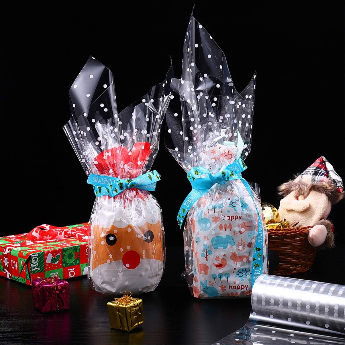 NUOBESTY Clear Cellophane Wrap Roll | 2.5 Mil Thickness Gift Wrap Cellophane Roll Cello Rolls for Gifts Baskets Flowers Arts Crafts: Health & Personal Care