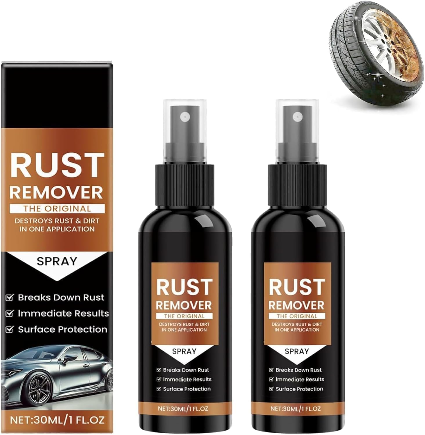 Rust Remover Spray for Metal, 2026 Upgrade Rust Remover for Metal, Multipurpose Rust Stain Remover, Fast Acting Heavy Duty Rust Dissolver for Cars, Tools, Bolts & More