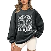 UNIQUEONE Boho Cow Skull Sweatshirt Women: Cowgirl Sweater Vintage Western Rodeo Graphic Tee Country Concert Outfits Pullover