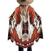 Jawint Women Vintage Tribal Knitted Cardigan Sweater Coat Western Casual Open Front Outwear with Pocket