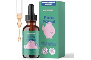 JoySpring ParaPatrol Kids’ Herbal Blend – Alcohol-Free Liquid Supplement with Black Walnut and Wormwood Extract | Supports Digestive Health | Natural Raspberry Flavor – 30 Servings