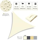 KAHEIGN 3m x 3m x 3m Sun Shade Sail Cream 98% UV Block 180gsm Waterproof view 2