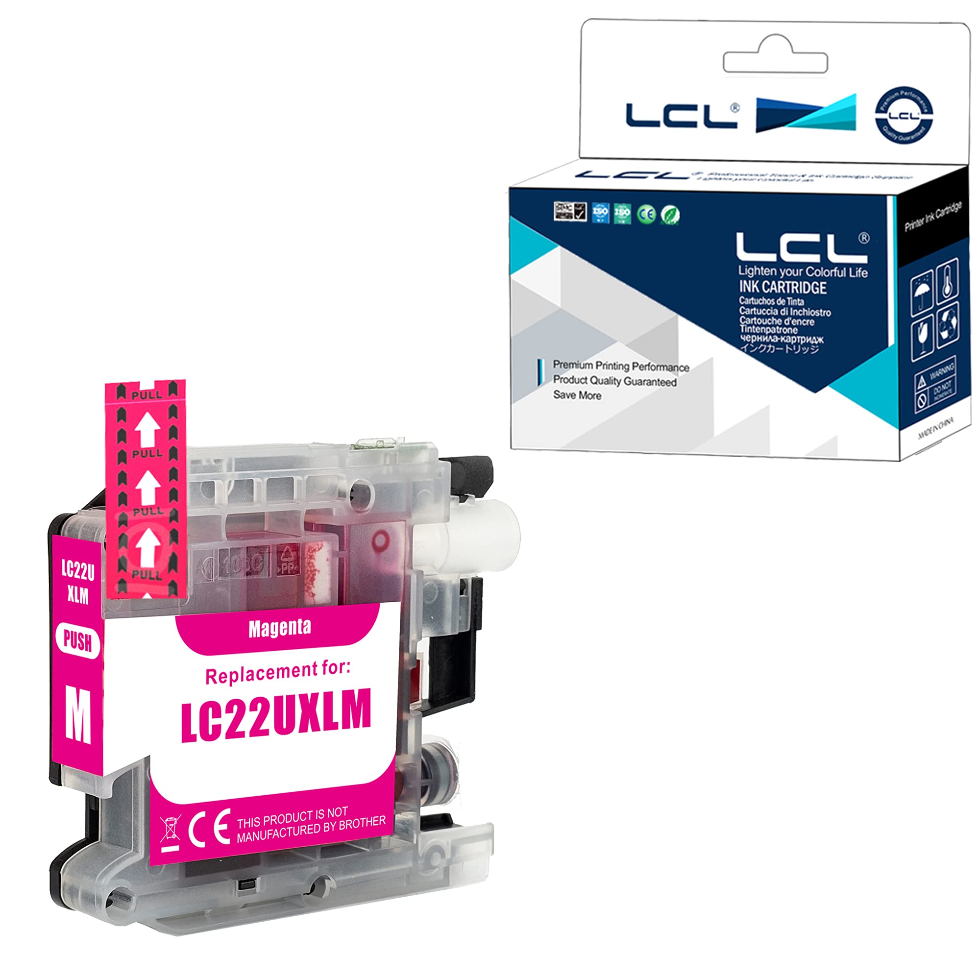 LCL LC22U Magenta Ink Cartridge Replacement for Brother LC22U LC22UM XL High Yield for DCP-J785DW MFC-J985DW (1 Pack)