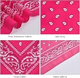 Aomig Bandana Head Scarf Rose Red Paisley Unisex Multi-Use Headwrap 73x36cm view 4