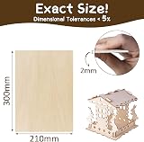 WISYOK 10pcs A4 Plywood Sheets 300x210x2mm Basswood Unfinished Crafts view 2