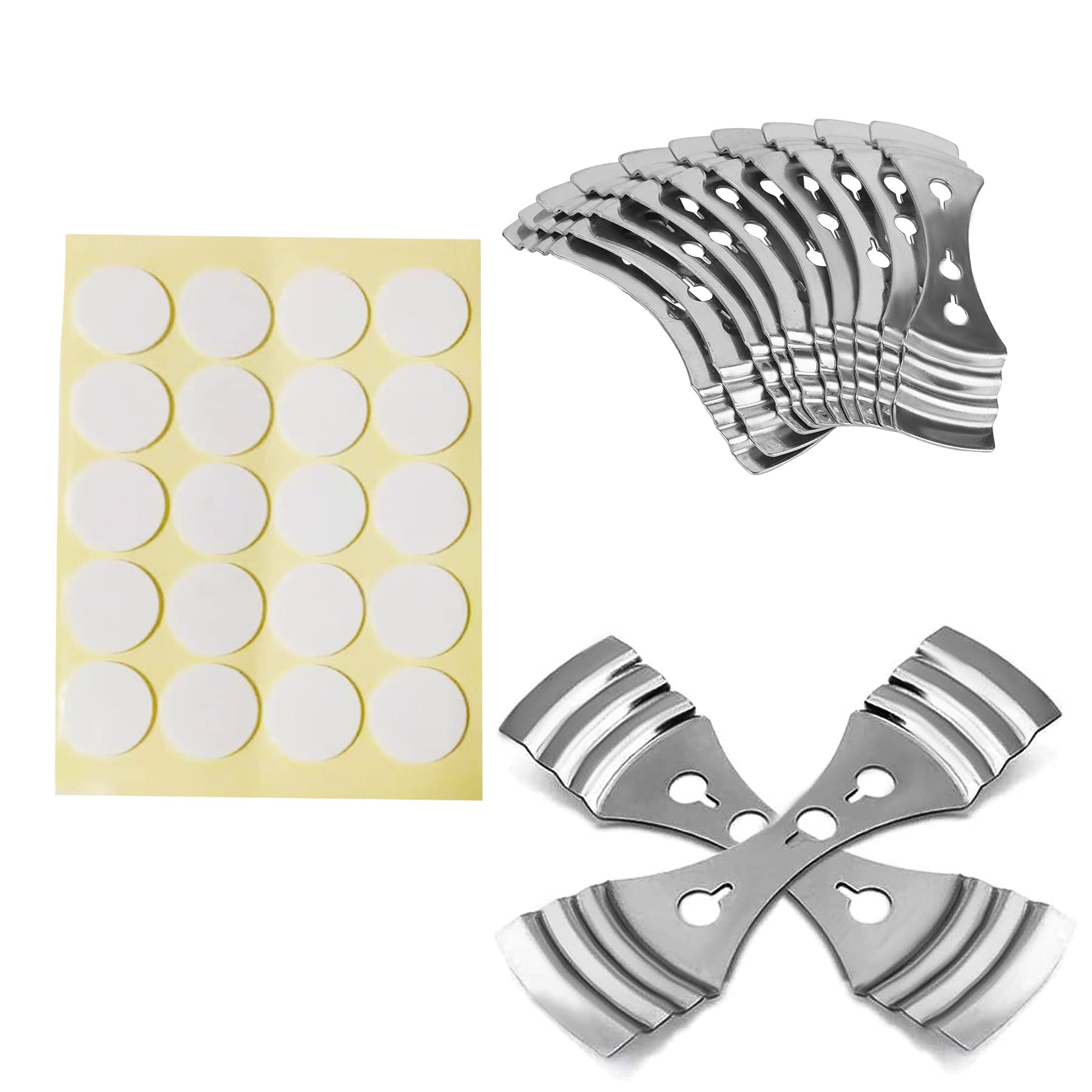 12-Piece Metal Candle Wick Holder & Stabiliser Set - DIY Candle Making Accessories with Wick Stickers (Stainless Steel)