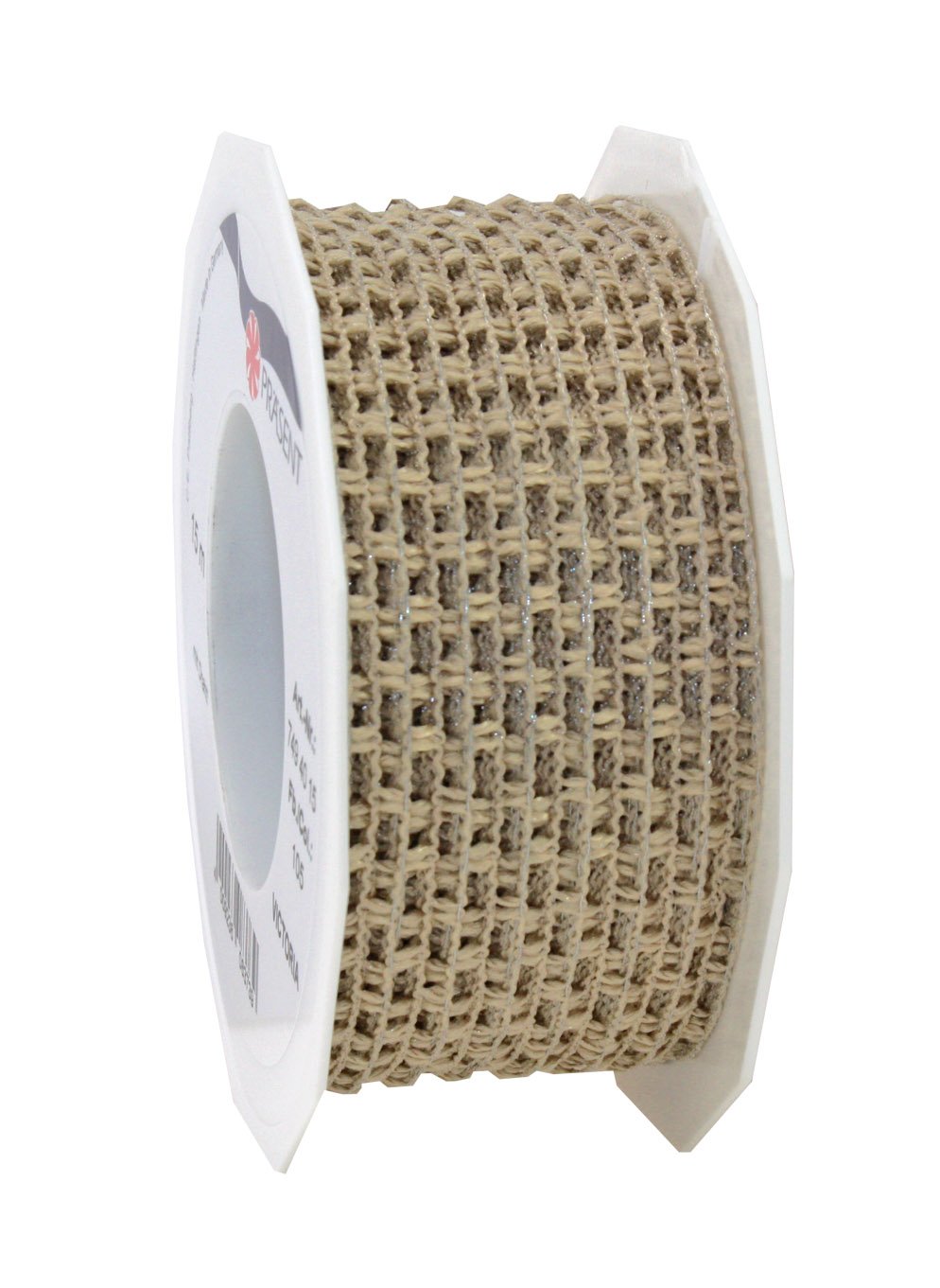 Präsent - Victoria Wired Ribbon Taupe 15-m-Roll 40 mm width — image 1