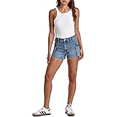 DEAR JOHN Jessie Women's Shorts Mid Rise Comfort Utility Stretch Denim Short Inseam Trendy Clasic Dressy