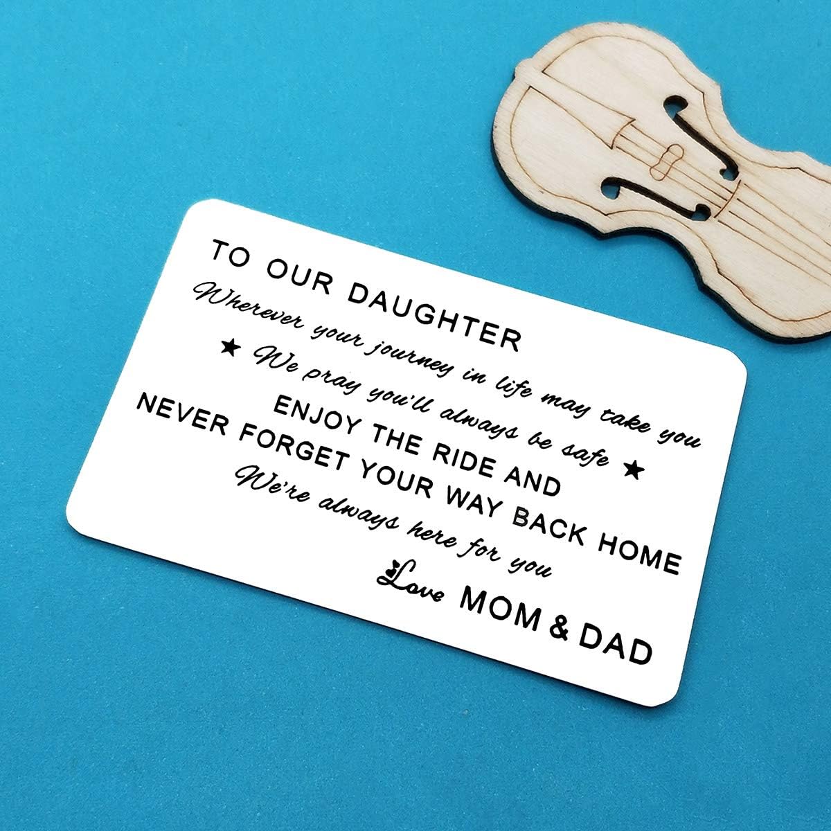 Daughter Gifts from Mom and Dad Engraved Wallet Insert Card with Inspirational Quotes Graduation Gifts for Daughter Christmas Birthday Gifts Inspirational Gifts for Women Girls - Image 5