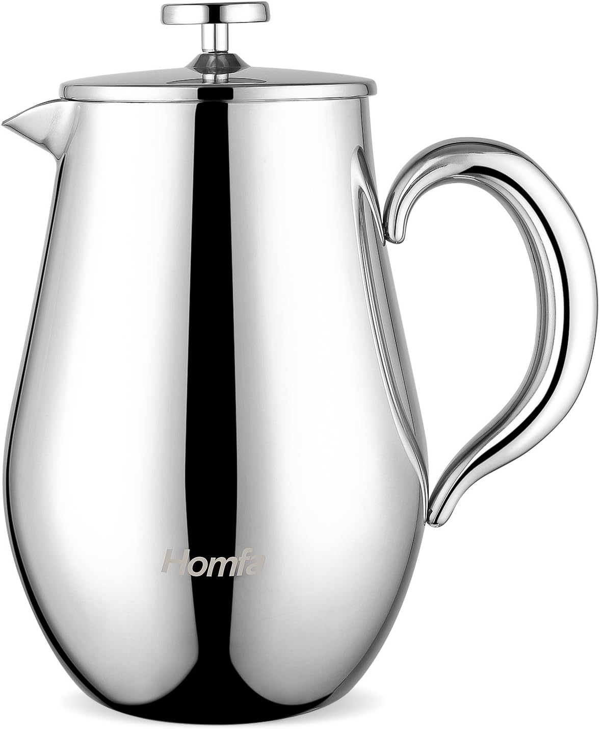 HOMFA Cafetiere 1000ml French Press Coffee Tea Maker Pot Double Wall Insulation 304 Stainless