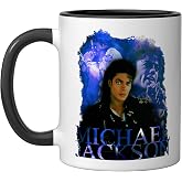 Michael Jackson 129 Back Print Ceramic Mug, Black/White, 11oz
