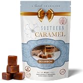 Southern Caramel Bourbon Caramels, Handcrafted, 4 oz (Pack of 1) | Soft Buttery Gourmet Caramel Candy Infused with Smooth, Top-Shelf Bourbon, Gluten Free, No Corn Syrup, Gift Ready Pieces