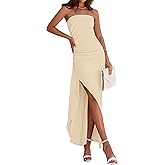 PRETTYGARDEN Women's Ruched Bodycon Dresses Summer Off Shoulder Asymmetrical High Split Elegant Cocktail Party Dress