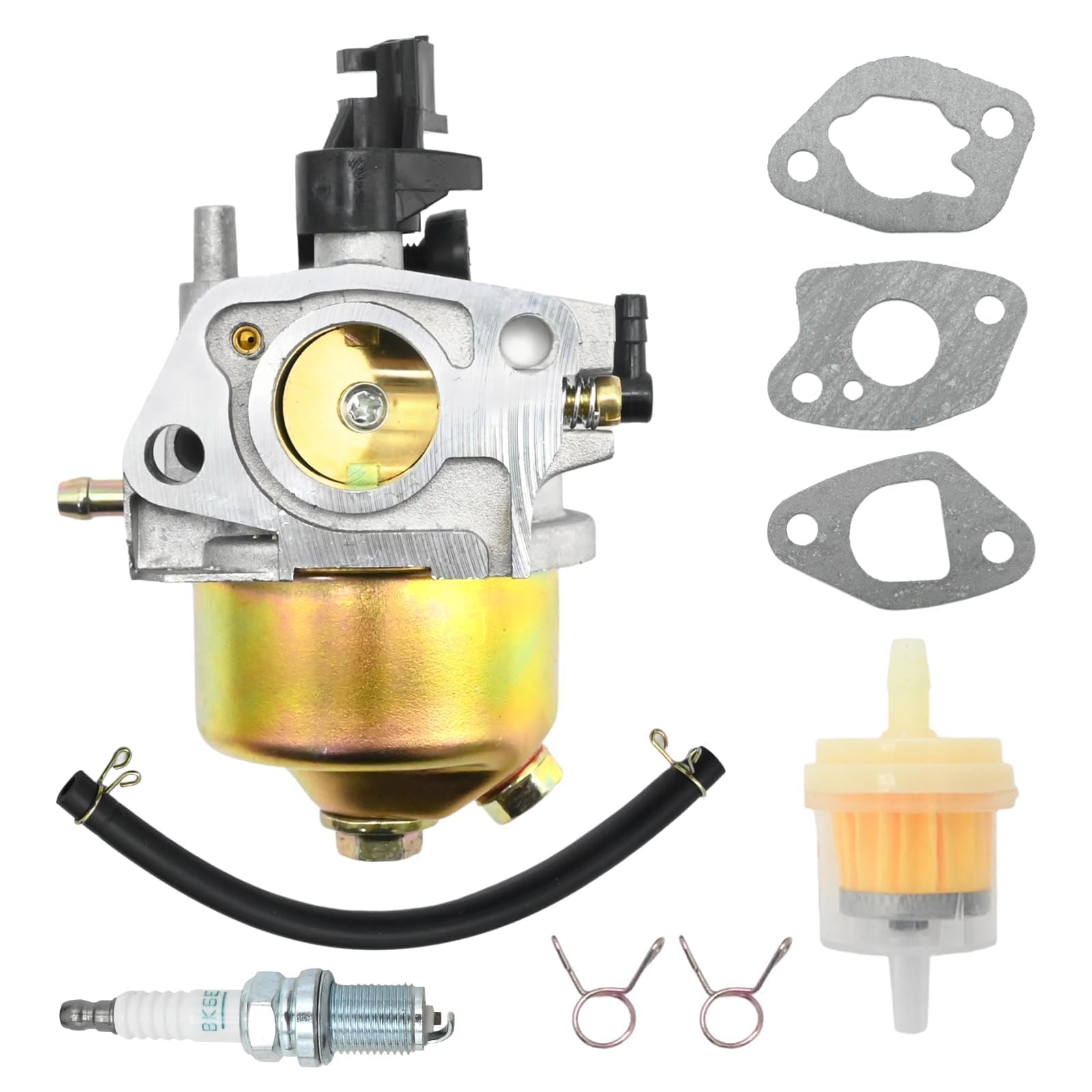 JUUDDENPARTS Carburetor Kit with Fuel Filter Spark Plug, Lawnmower Engine Parts Carb, Replacement for Mountfield HP414 SP414 HP164 SP164 M411PD RS100 Lawnmower