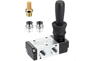 VIILOCK Pneumatic Air Hand Lever Valve, 3 Way 2 Position 1/4”NPT Solenoid Valve Manual Control Direct Driving Type Push-Pull 3H210-08