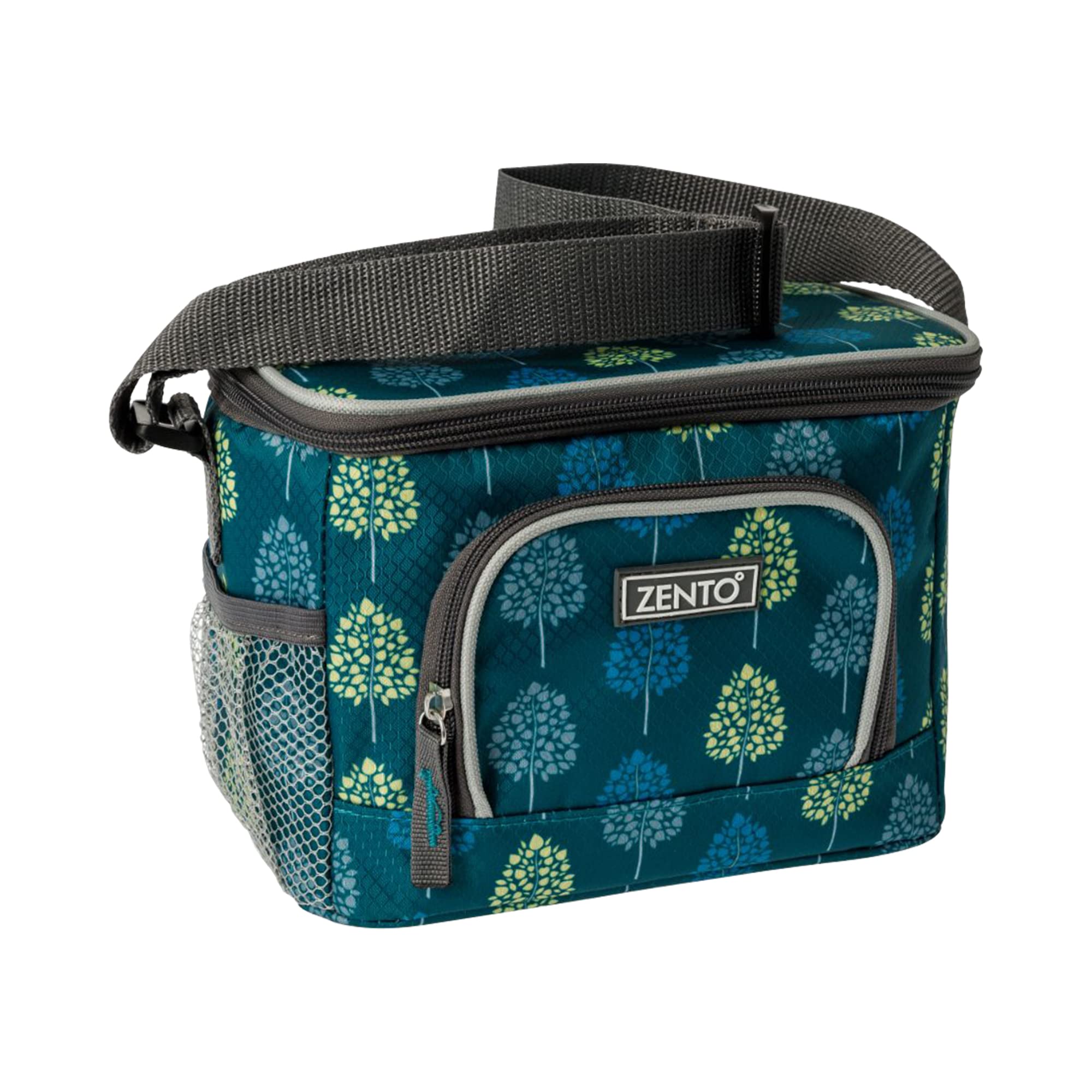Zento Woodland Cool Bag|3.5L capacity|5hrs| Holds Up To 6 Cans| Sunburst Design, Insulated Lining & Ripstop Fabric Keeps Your Snacks Fresh-Travel/Camping/Picnic | Green