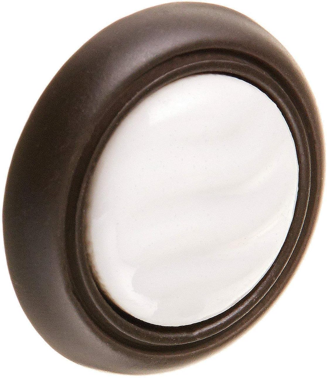 Country Ceramic White Knob Oil Rubbed Bronze Craftsman Arts & Craft