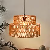 Arturesthome Coastal Woven Pendant Light Fixture 1 Light Adjustable Rattan Pendant Lighting for Kitchen Island Sink Dining Ro