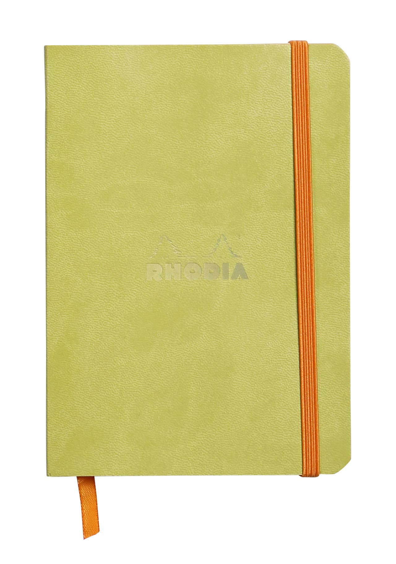 RHODIA 117306C - Anise Soft Notebook - A6 - Lined - 144 pages - Ivory Clairefontaine Paper 90 g/m - Bookmark, Elastic Closure - Faux Leather Cover - Rhodiarama Collection