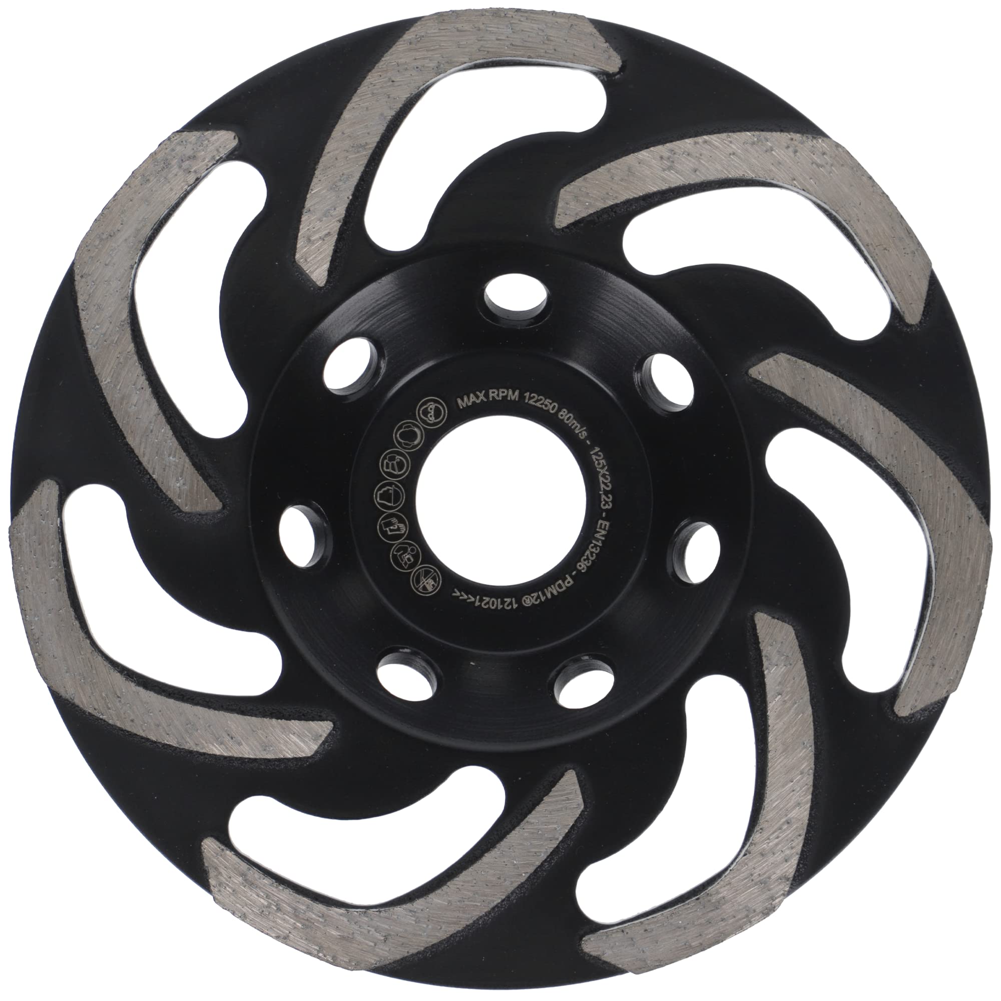 PRODIAMANT Professional diamond grinding cup concrete 125 mm 5" x 22.2 mm Diamond grinding pot 125mm for concrete, masonry, stone suitable for angle grinders