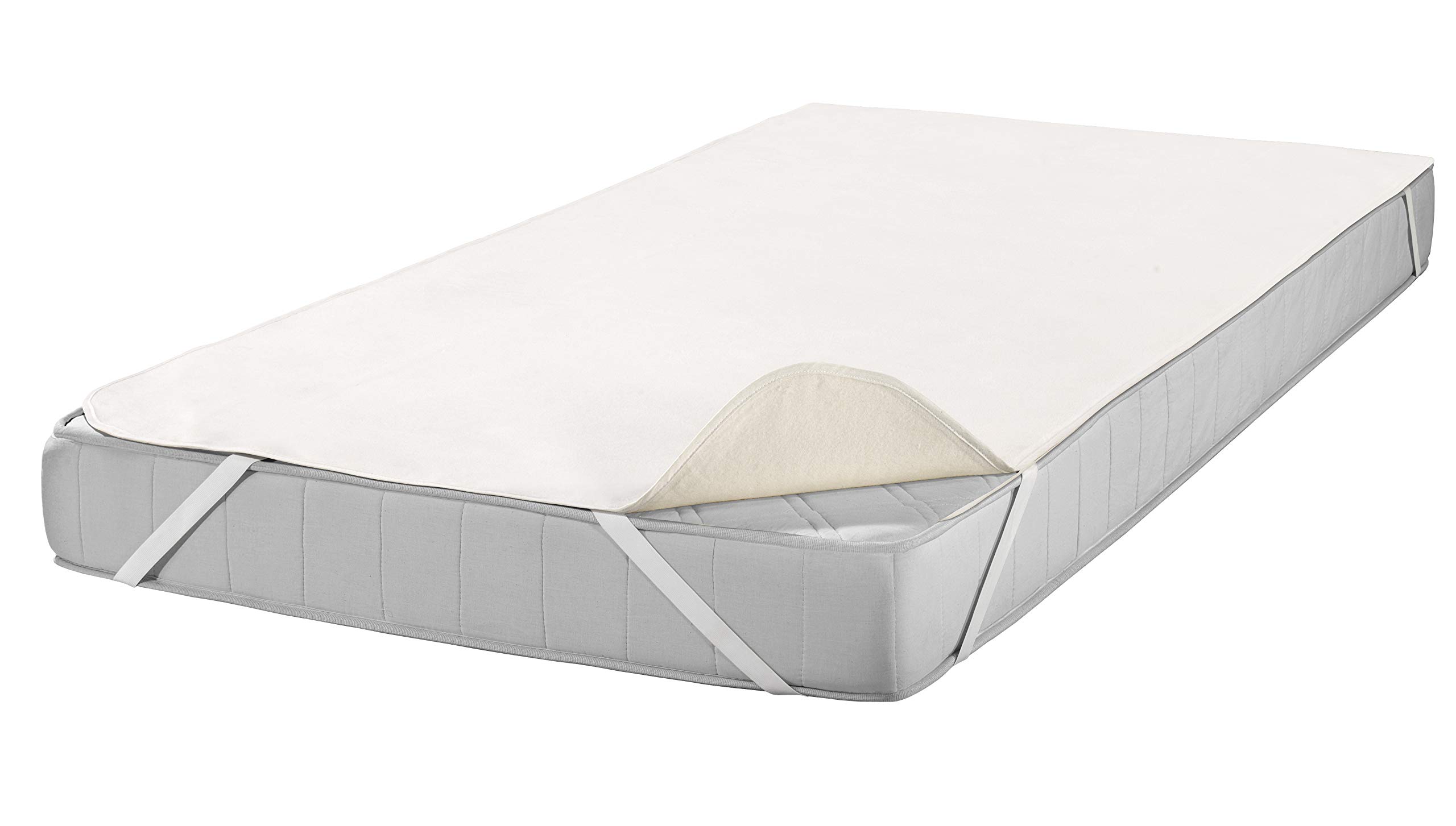 Setex kalmuck mattress protector, corner rubber, 100% cotton, classic, raw white, 2107, Cotton, natural, 180 x 200 cm