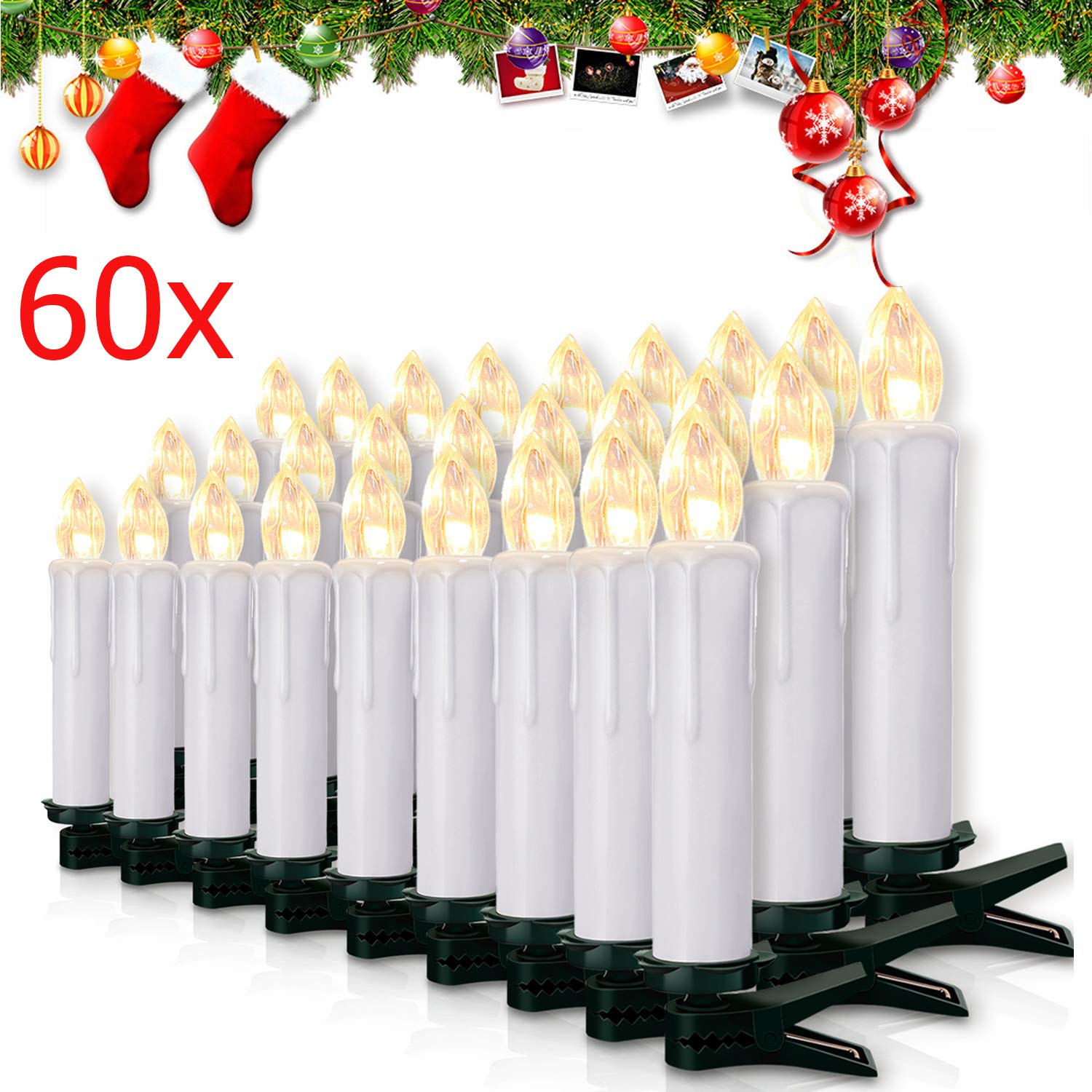 Miafamily 2060er Weinachten LED Kerzen Weihnachtsbeleuchtung