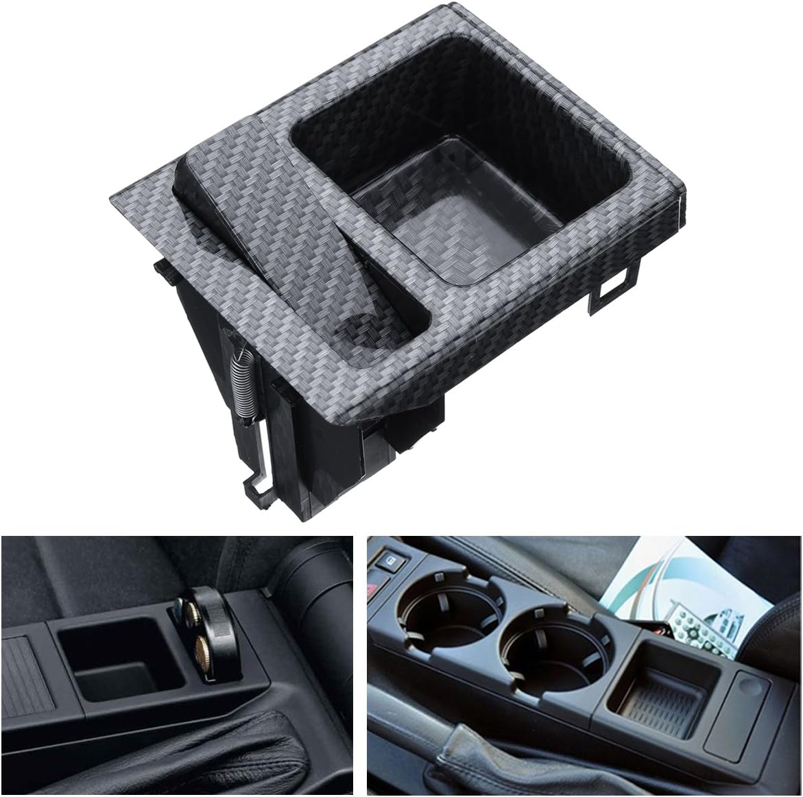 MOMOALA Carbon Centre Console Storage Tray Coin Box compatible with BM-W E46 325 3 Series 51168217957