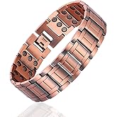 Fashtour 3X Copper Bracelet and Ring for Men, Triple Ultra Strength Magnets, Masculine Design Pure Copper Magnetic Bracelet, Adjustable Length with Sizing Tool