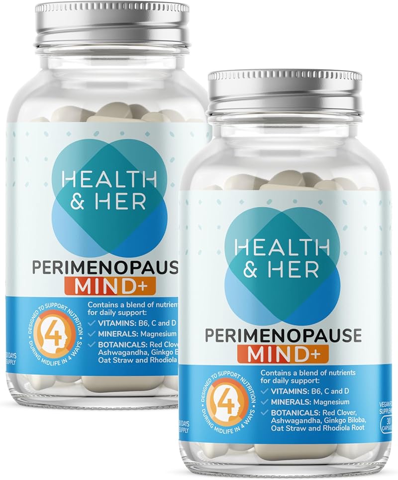 Health and Her Perimenopause Mind+ Supplements 60 Caps Vegan Gluten Free